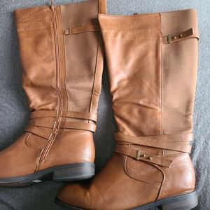 Torrid wide width knee high riding boot cognac